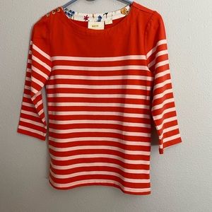 Maeve Anthropologie NWT Orange and White Stripe Size XS